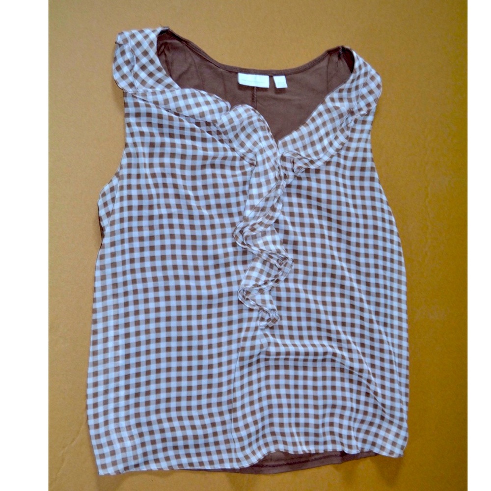 Brown checked blouse